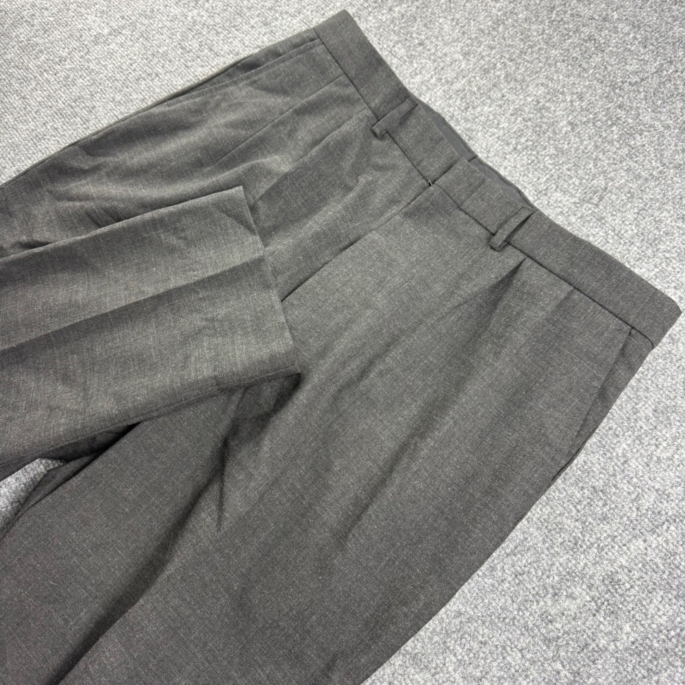 Edwards Dress Pants 38 UR Gray Pleated Wool Blend Poly Woven 2680-019 Men's